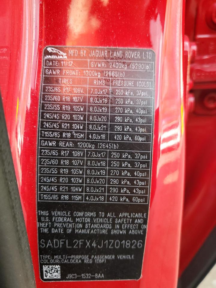 2018 Jaguar E-Pace First Edition VIN: SADFL2FX4J1Z01826 Lot: 91378555