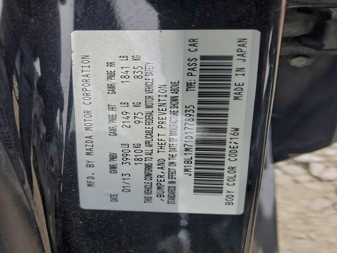 2013 Mazda 3 I VIN: JM1BL1M71D1778935 Lot: 92516815