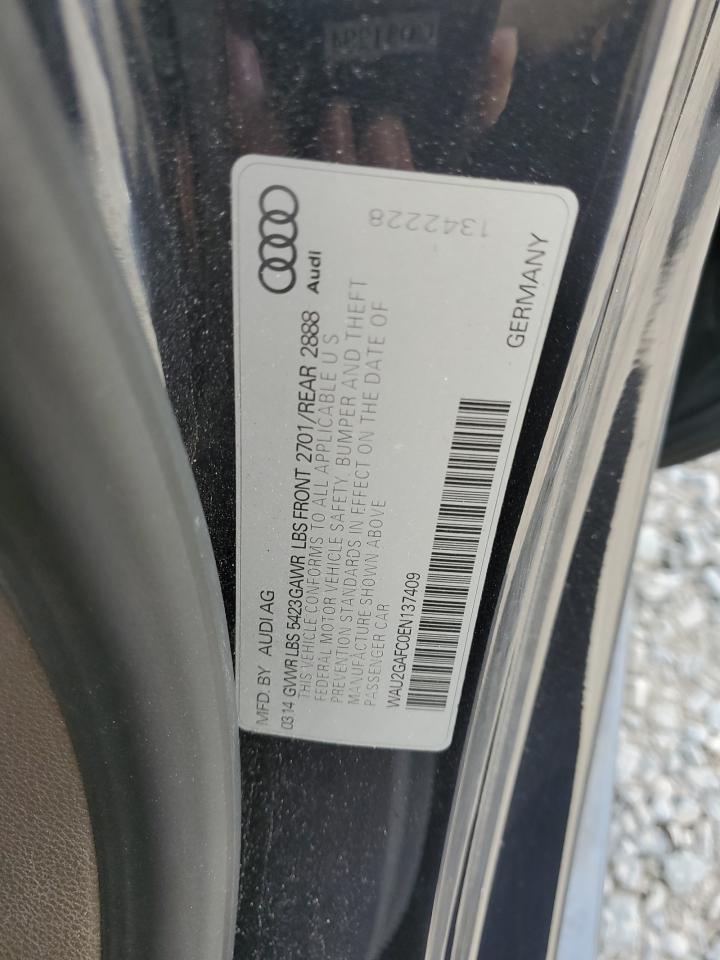2014 Audi A7 Prestige VIN: WAU2GAFC0EN137409 Lot: 92718625
