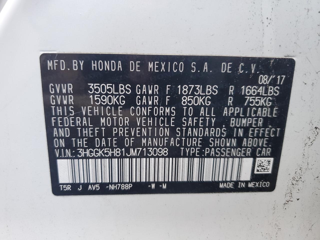 2018 Honda Fit Ex VIN: 3HGGK5H81JM713098 Lot: 92916345