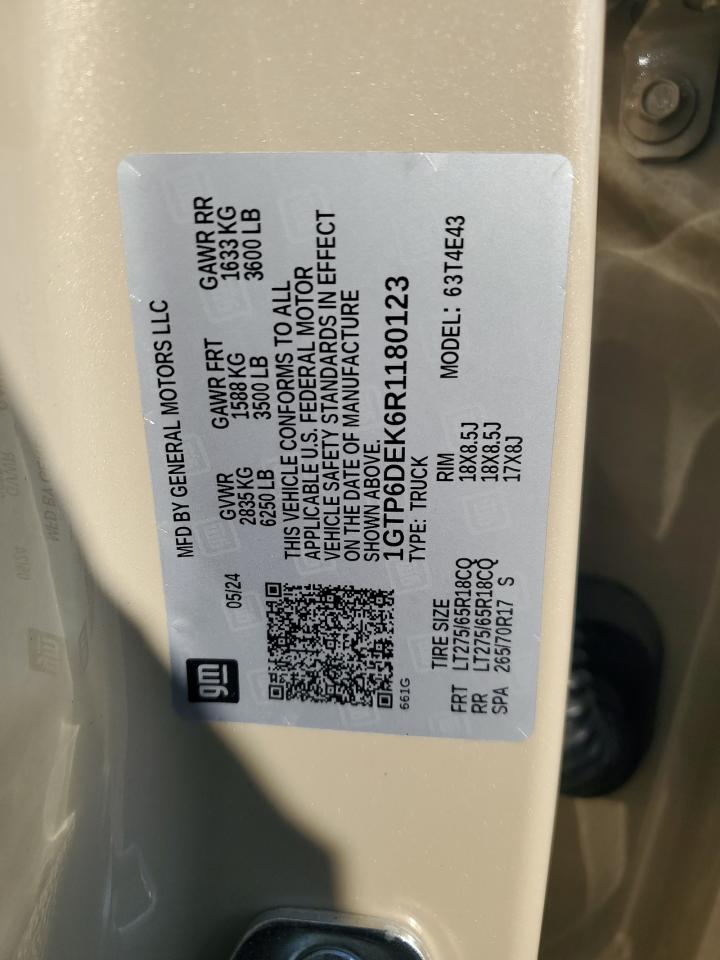 2024 GMC Canyon At4 VIN: 1GTP6DEK6R1180123 Lot: 93691715