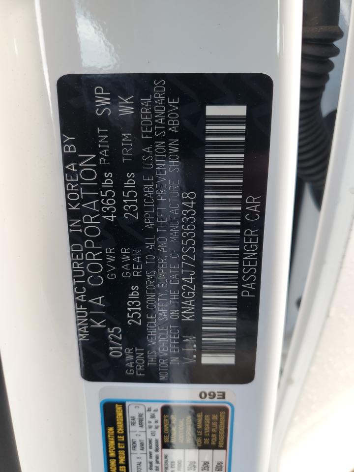 2025 Kia K5 Lxs VIN: KNAG24J72S5363348 Lot: 92956285