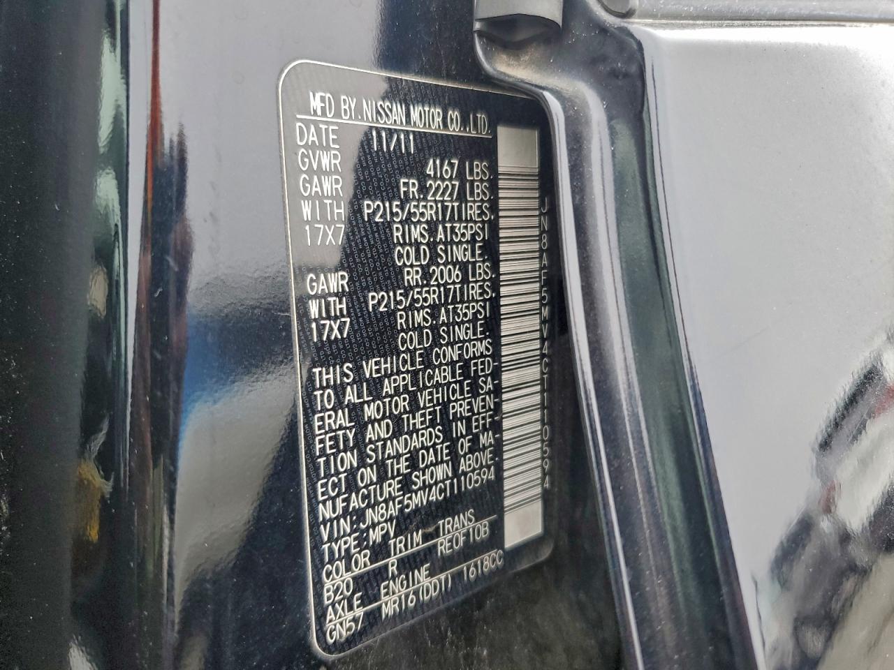 2012 Nissan Juke S VIN: JN8AF5MV4CT110594 Lot: 93893935