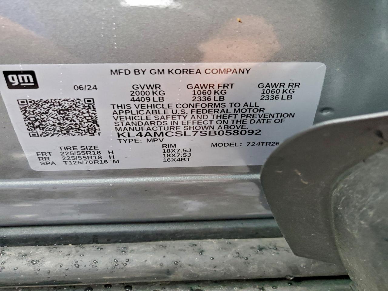 2025 Buick Encore Gx Preferred VIN: KL4AMCSL7SB058092 Lot: 94468295