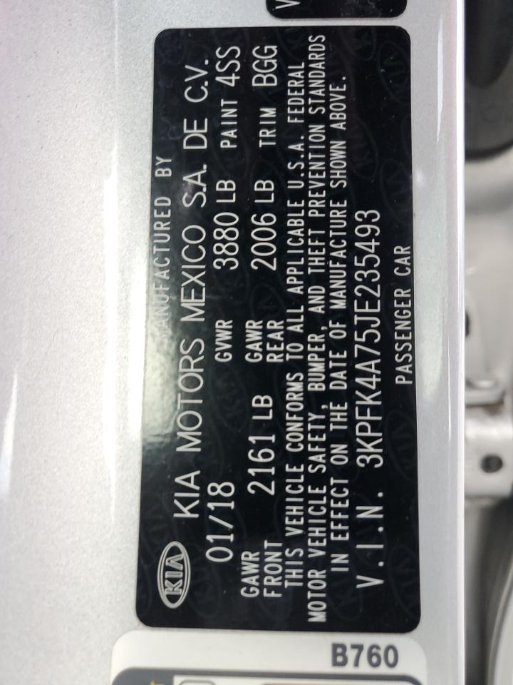 2018 Kia Forte Lx VIN: 3KPFK4A75JE235493 Lot: 90090635