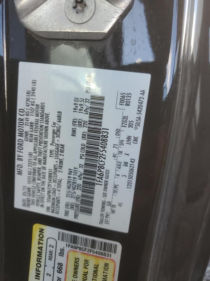 2015 Ford Mustang Gt VIN: 408831 Lot: 93916765