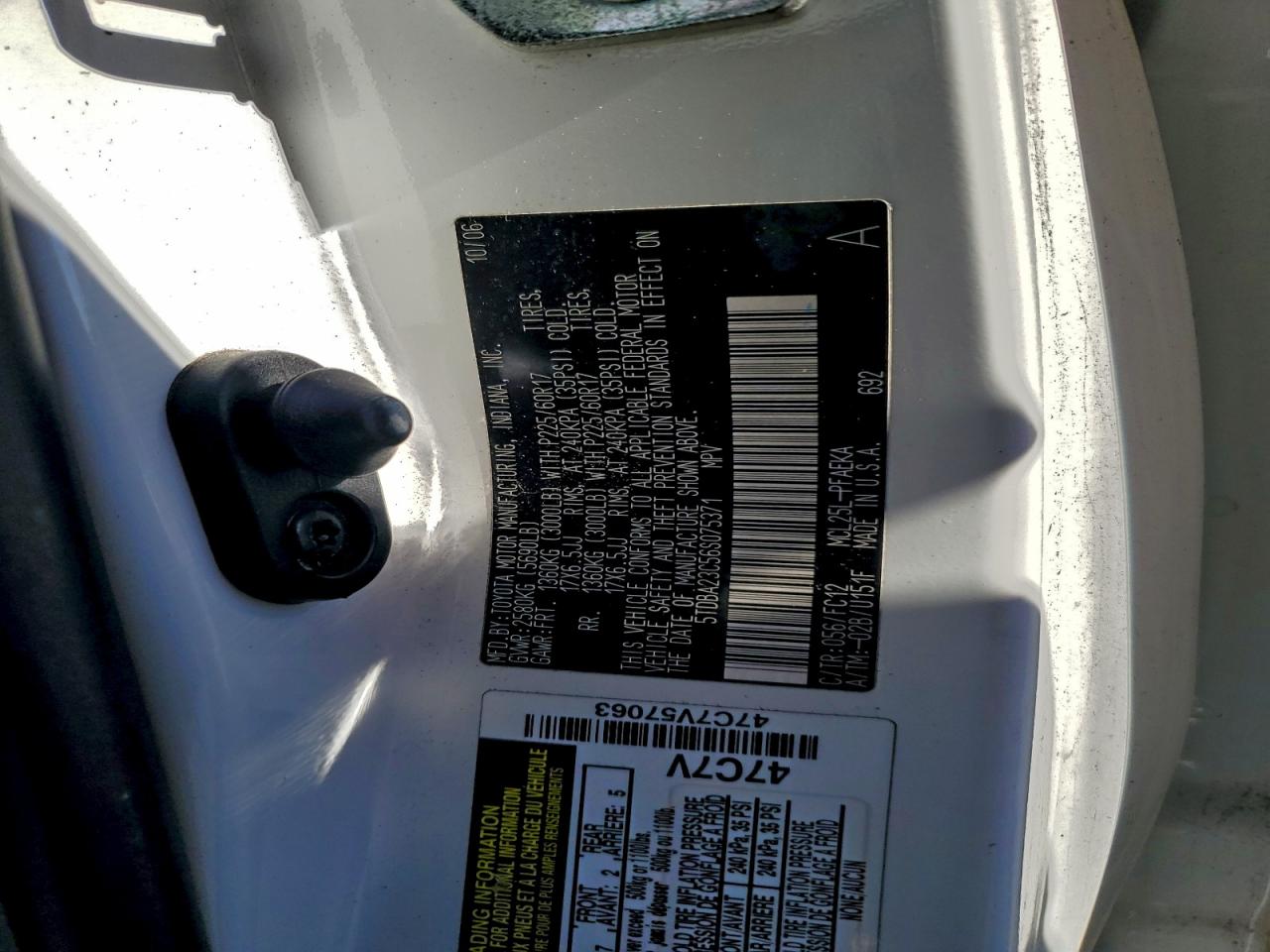 2006 Toyota Sienna Le VIN: 5TDBA23C56S075371 Lot: 94407975