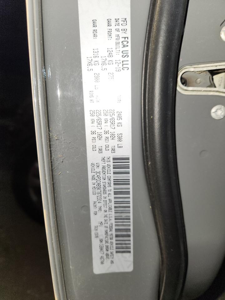 2019 Dodge Journey Se VIN: 3C4PDCAB5KT872314 Lot: 92198275