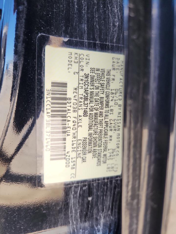 2011 Nissan Versa S VIN: 3N1CC1AP3BL371460 Lot: 92491635