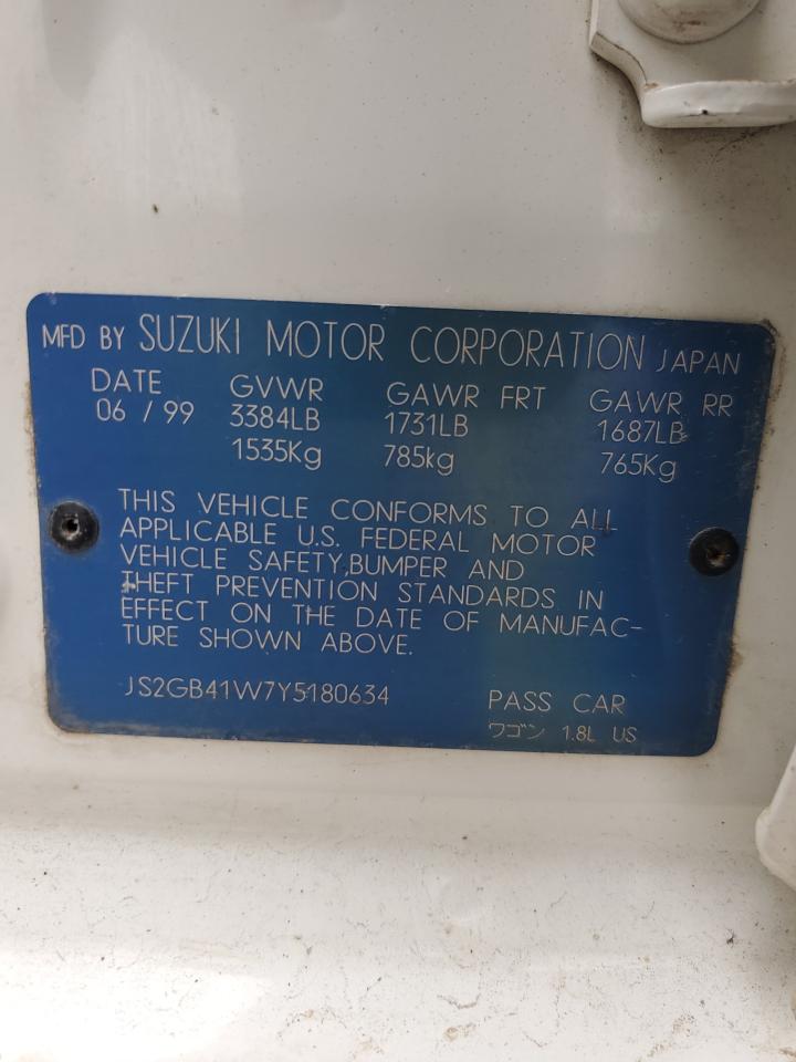 2000 Suzuki Esteem Gl VIN: JS2GB41W7Y5180634 Lot: 92651655
