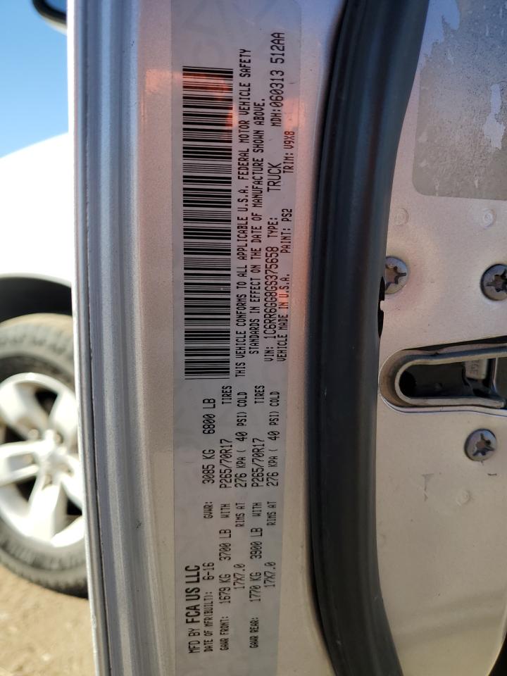 2016 Ram 1500 Slt VIN: 1C6RR6GG8GS375658 Lot: 93265165