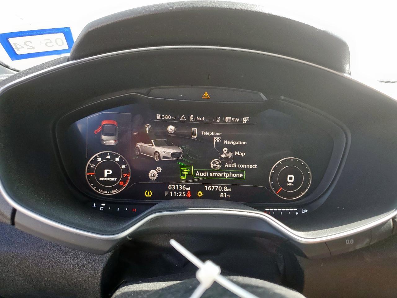 2017 Audi Tt VIN: TRUT5CFV9H1006118 Lot: 92472125