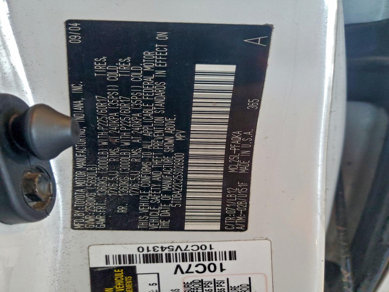 2005 Toyota Sienna Xle VIN: 5TDBA22C25S028900 Lot: 94125375