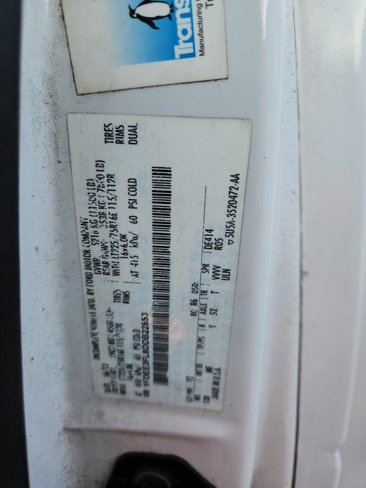 2013 Ford Econoline E350 Super Duty Cutaway Van VIN: 1FDEE3FL8DDB22853 Lot: 93028555