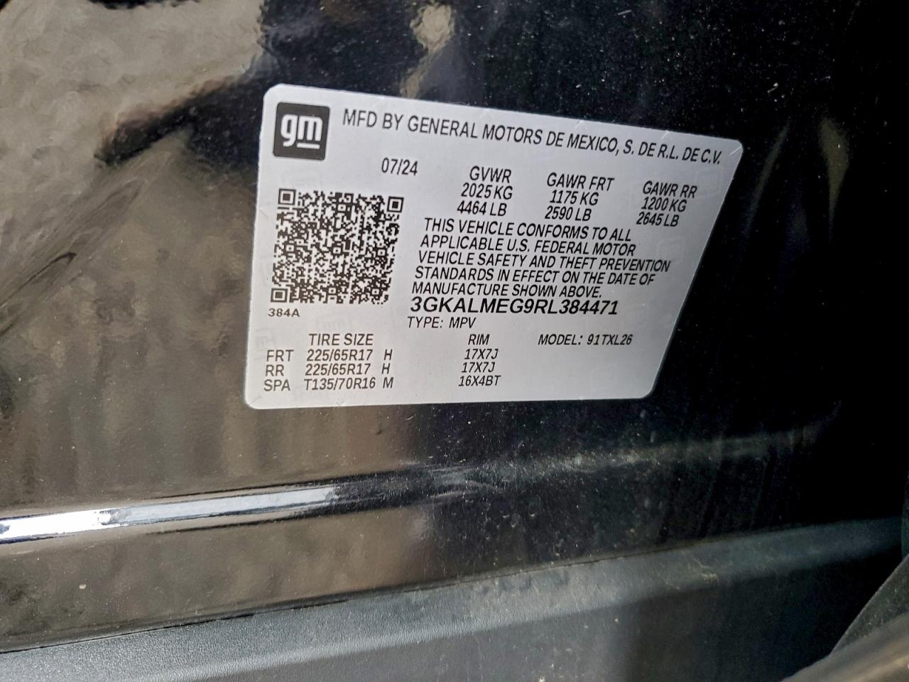 2024 GMC Terrain Sle VIN: 3GKALMEG9RL384471 Lot: 91866575