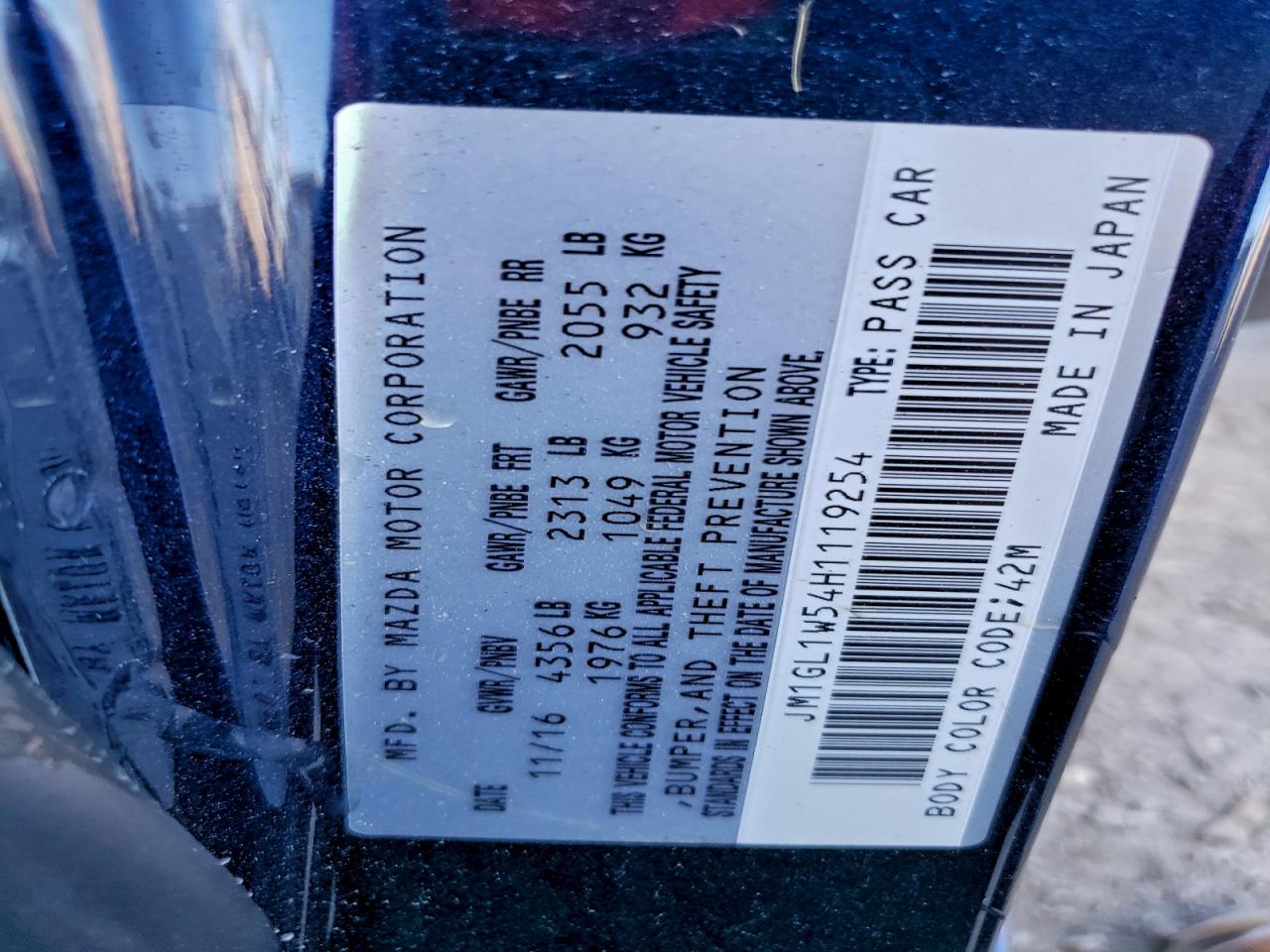 2017 Mazda 6 Grand Touring VIN: JM1GL1W54H1119254 Lot: 93444545