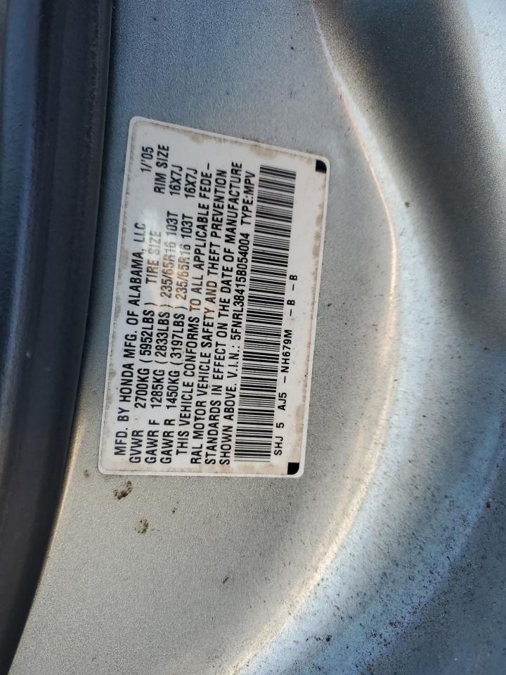 2005 Honda Odyssey Ex VIN: 5FNRL38415B054004 Lot: 92897135