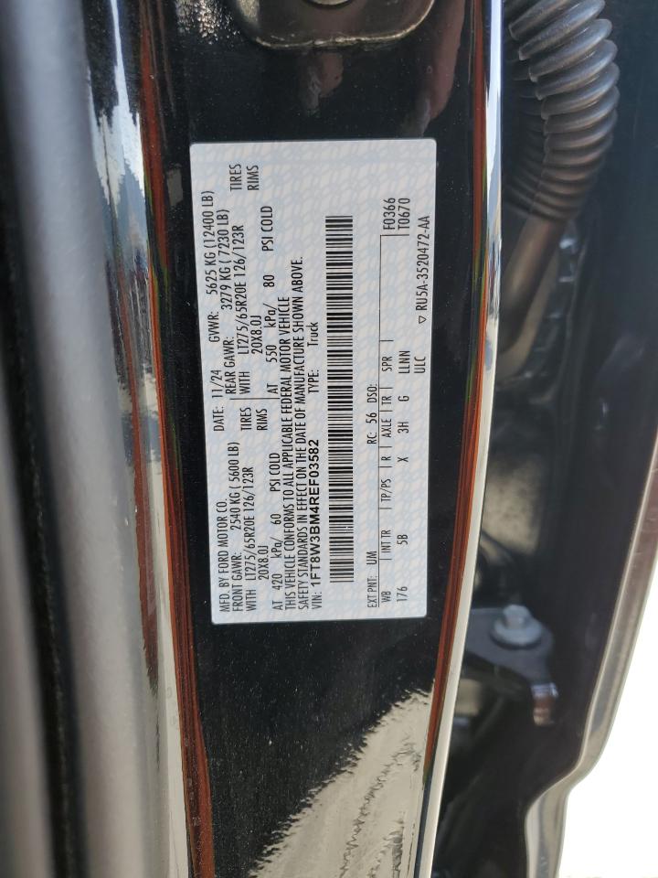 2024 Ford F350 Super Duty VIN: 1FT8W3BM4REF03582 Lot: 91920705