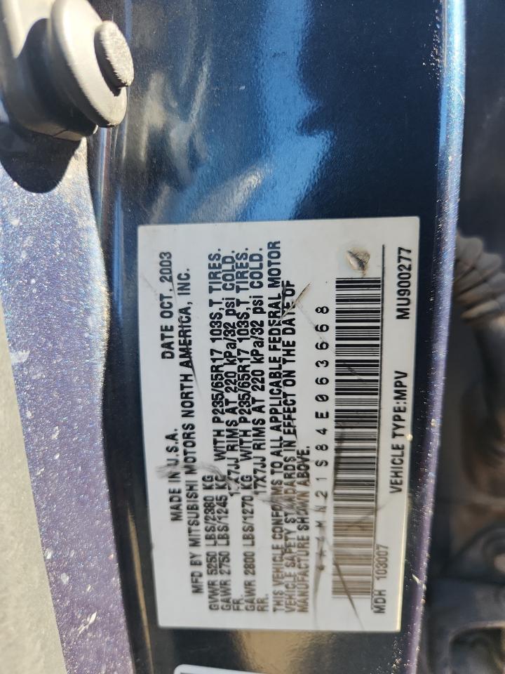 2004 Mitsubishi Endeavor Ls VIN: 4A4MN21S84E063668 Lot: 90910025