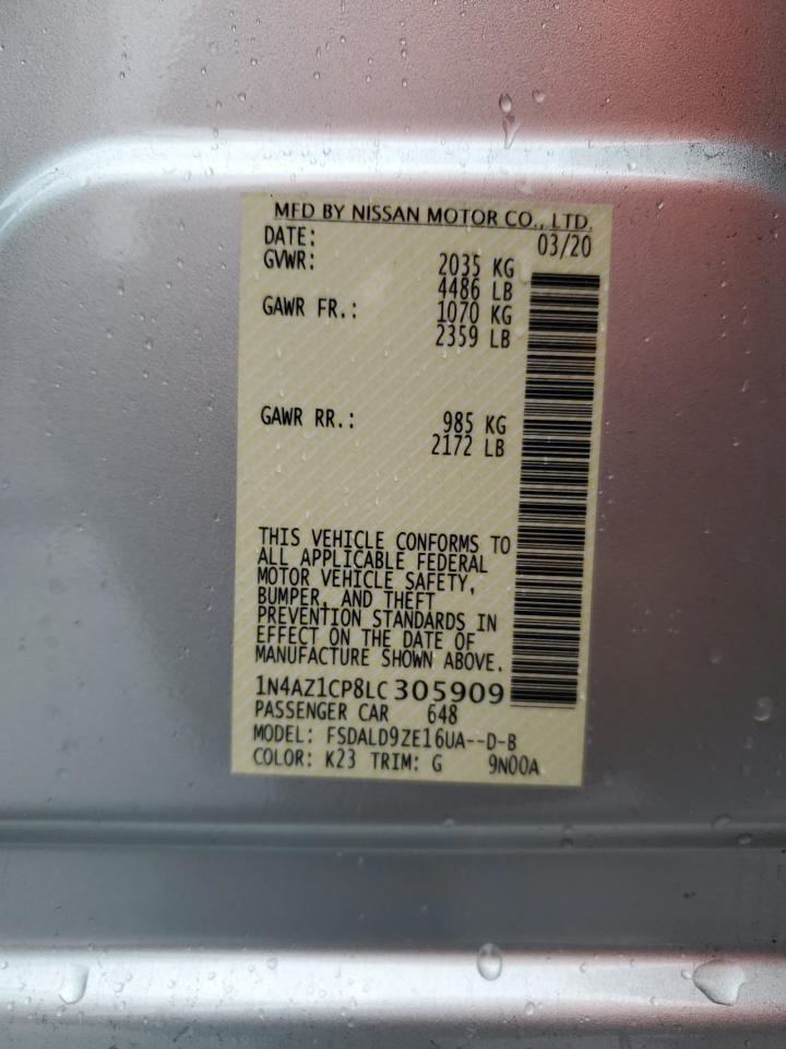 2020 Nissan Leaf Sv VIN: 1N4AZ1CP8LC305909 Lot: 91727345