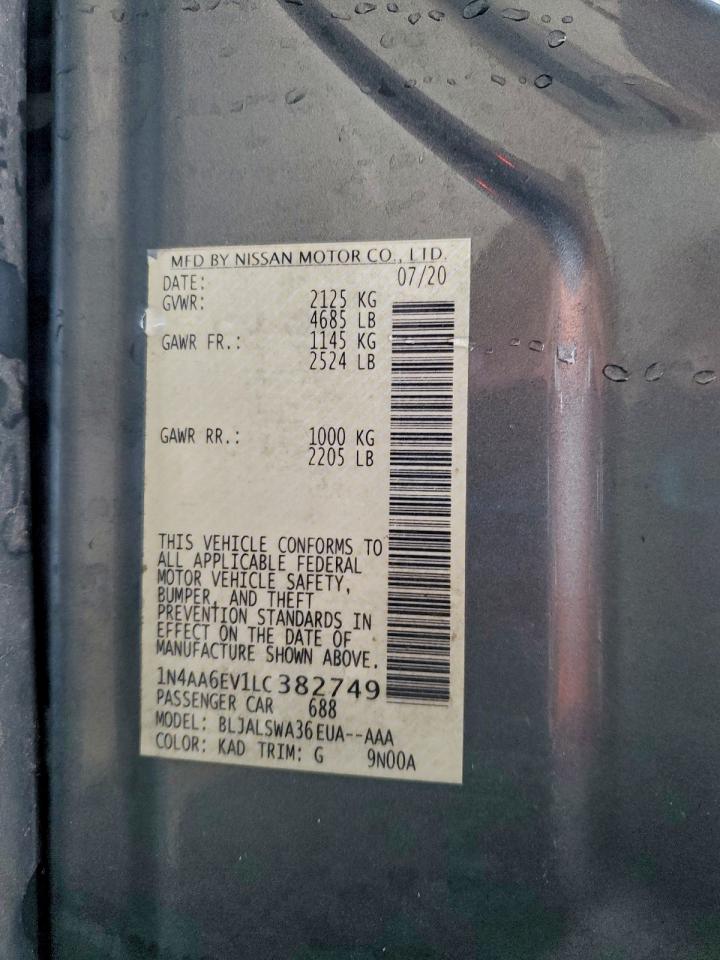 2020 Nissan Maxima Sr VIN: 1N4AA6EV1LC382749 Lot: 94363405