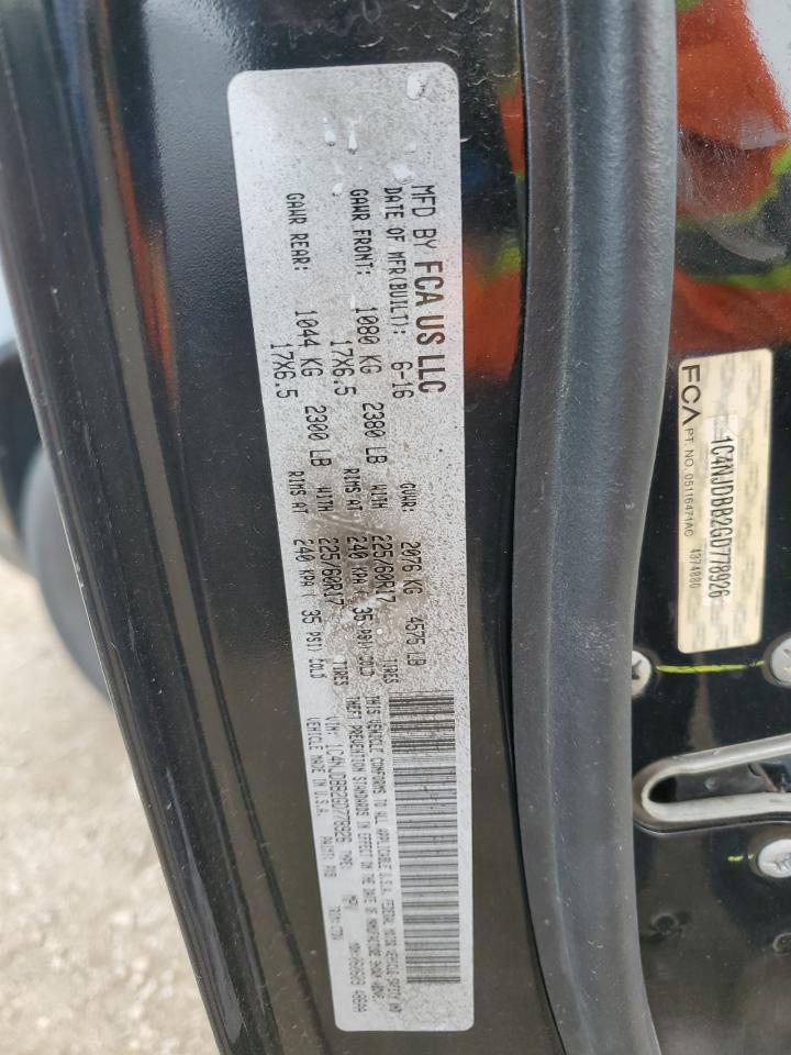 2016 Jeep Compass Sport VIN: 1C4NJDBB2GD778926 Lot: 92719635