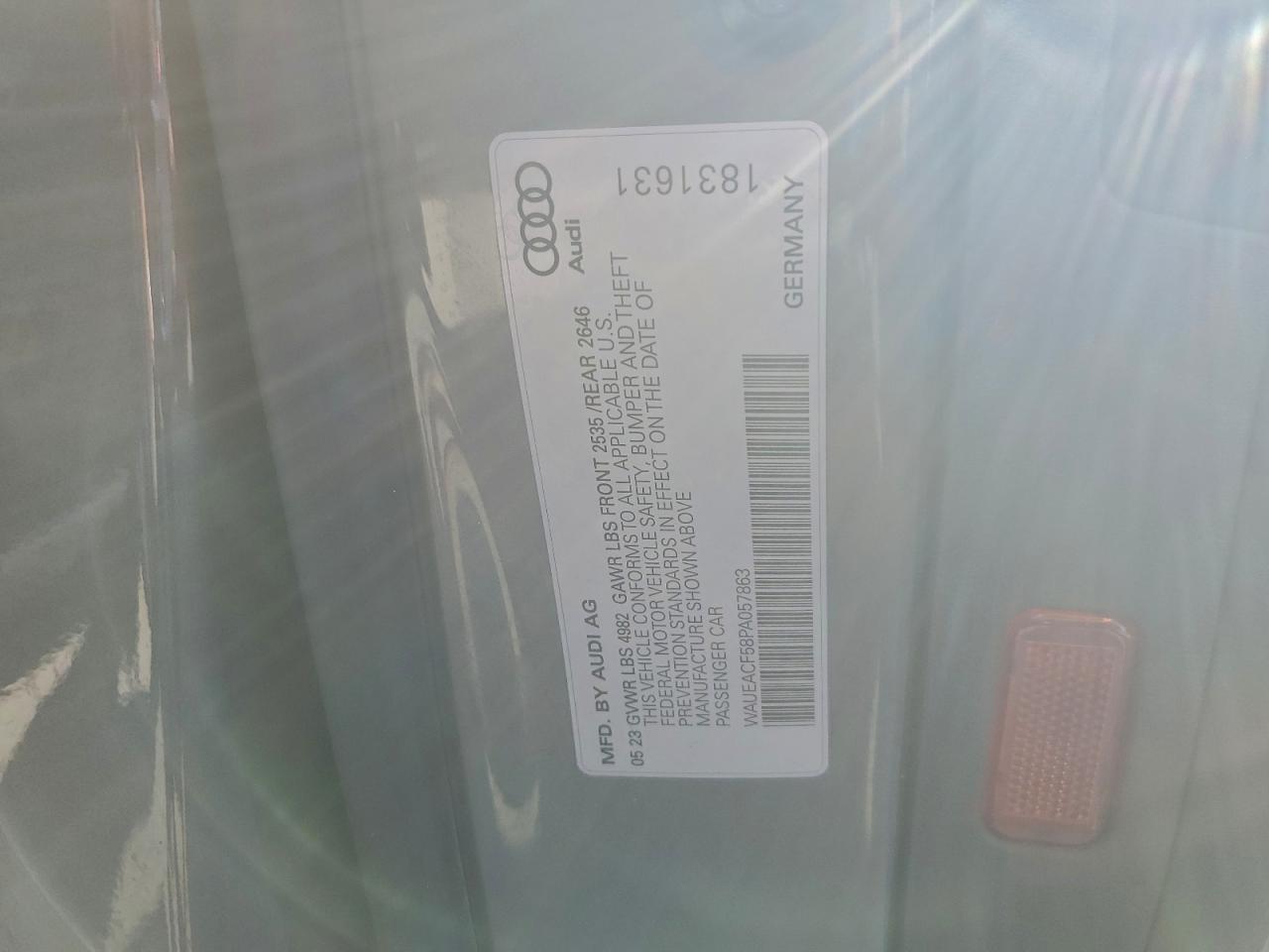 2023 Audi A5 Prestige 45 VIN: WAUEACF58PA057863 Lot: 94281095