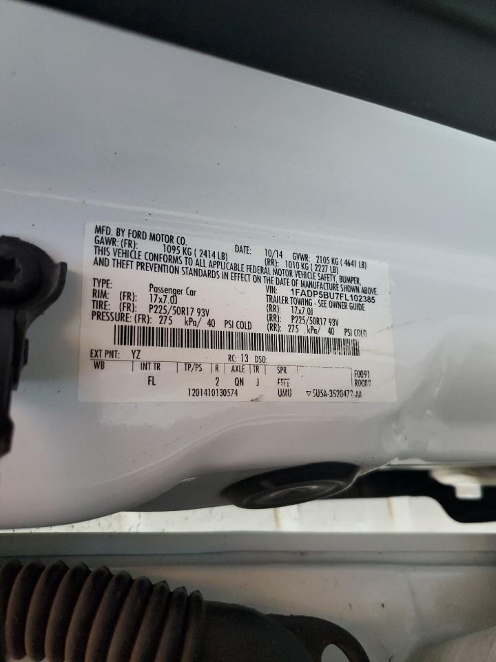 2015 Ford C-Max Sel VIN: 1FADP5BU7FL102385 Lot: 92306095