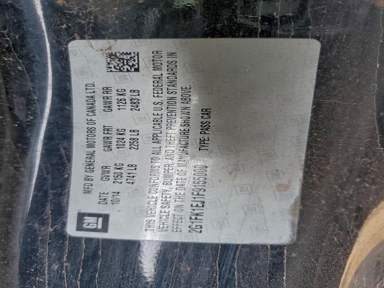 2015 Chevrolet Camaro 2Ss VIN: 2G1FK1EJ1F9155000 Lot: 93870995