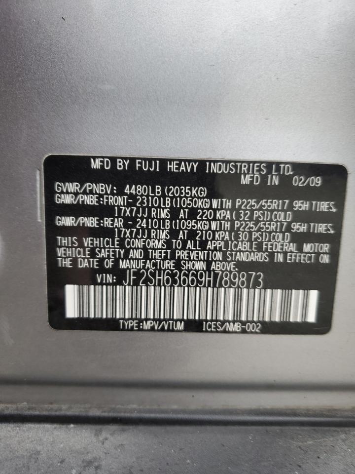 2009 Subaru Forester 2.5X Premium VIN: JF2SH63669H789873 Lot: 92453195