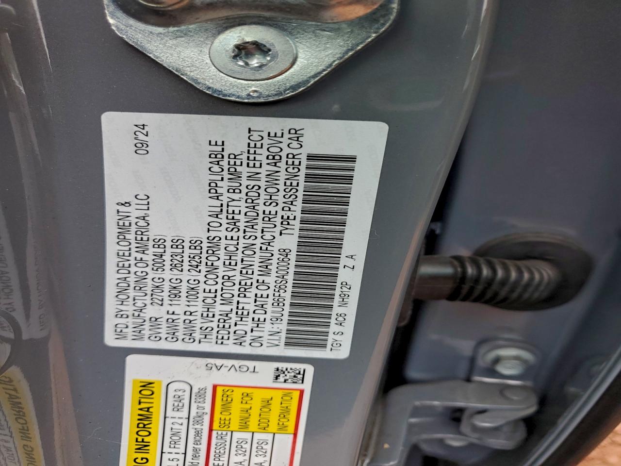 2025 Acura Tlx A-Spec VIN: 19UUB6F56SA000648 Lot: 93752725