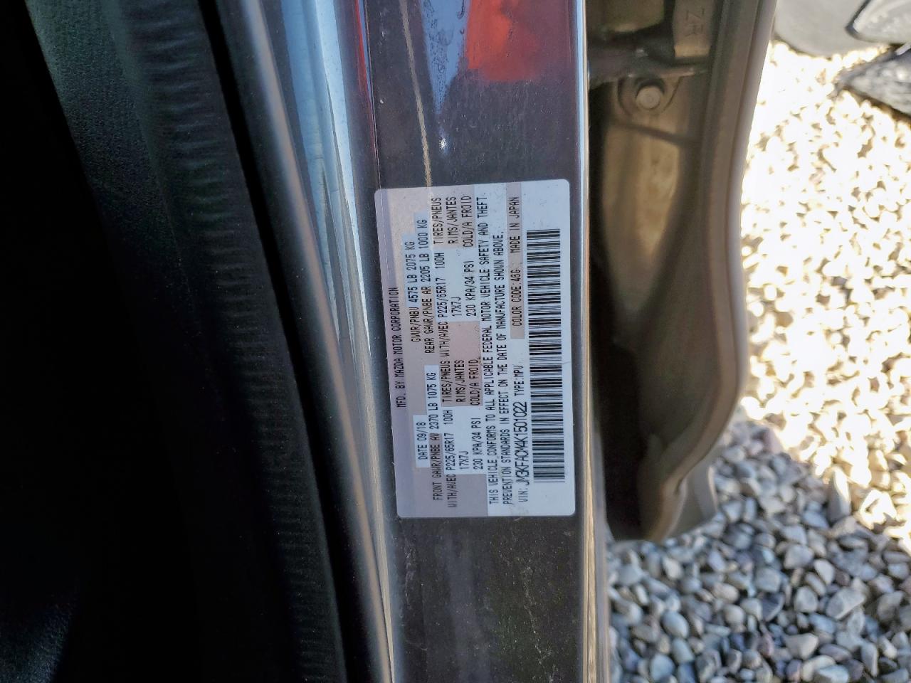 2019 Mazda Cx-5 Touring VIN: JM3KFACM4K1501022 Lot: 92383215