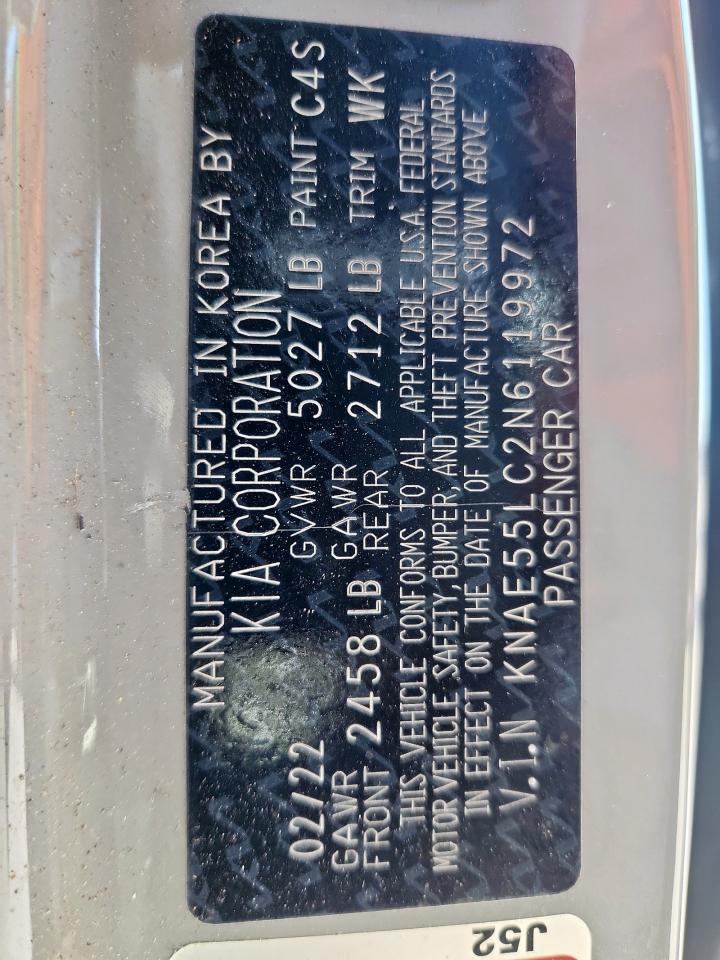 2022 Kia Stinger Gt2 VIN: KNAE55LC2N6119972 Lot: 91234945