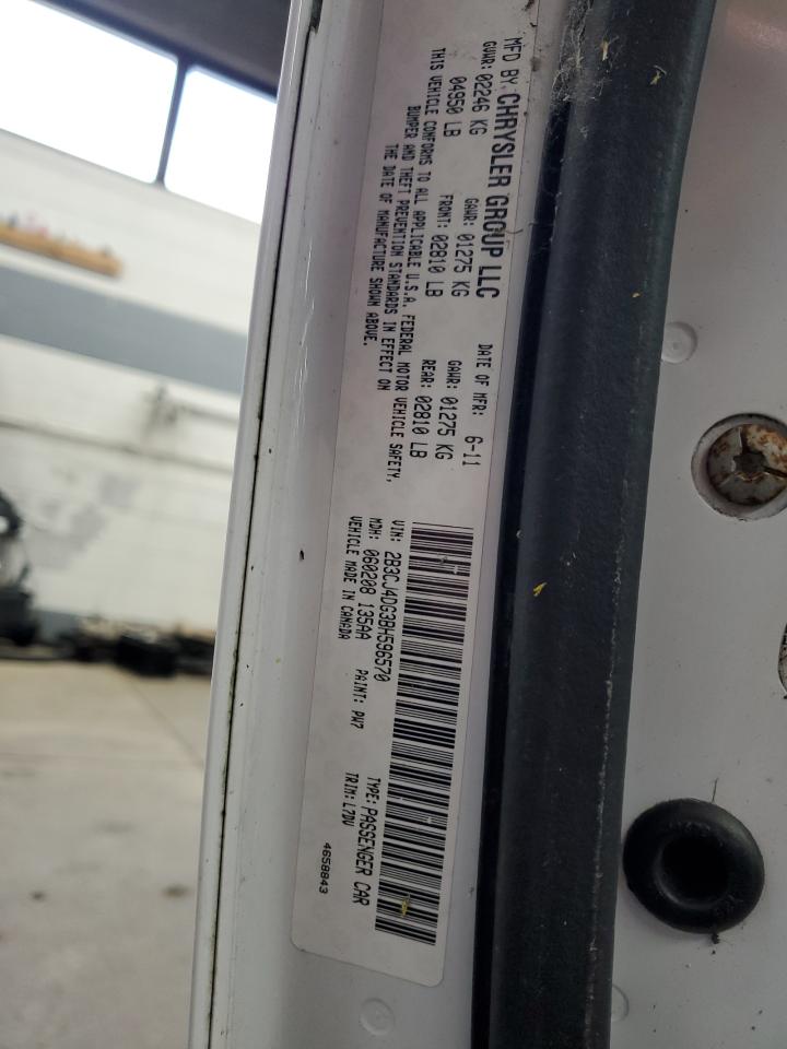 2011 Dodge Challenger VIN: 2B3CJ4DG3BH596570 Lot: 90762255