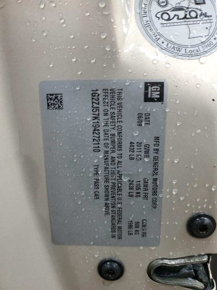 2009 Pontiac G6 VIN: 1G2ZJ57K194272110 Lot: 92449155