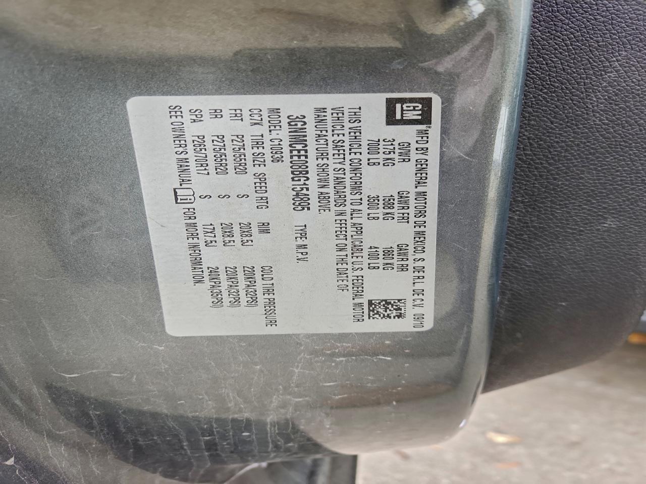 2011 Chevrolet Avalanche Ls VIN: 3GNMCEE08BG154895 Lot: 93915085