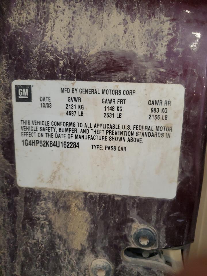 2004 Buick Lesabre Custom VIN: 1G4HP52K84U162284 Lot: 91735295