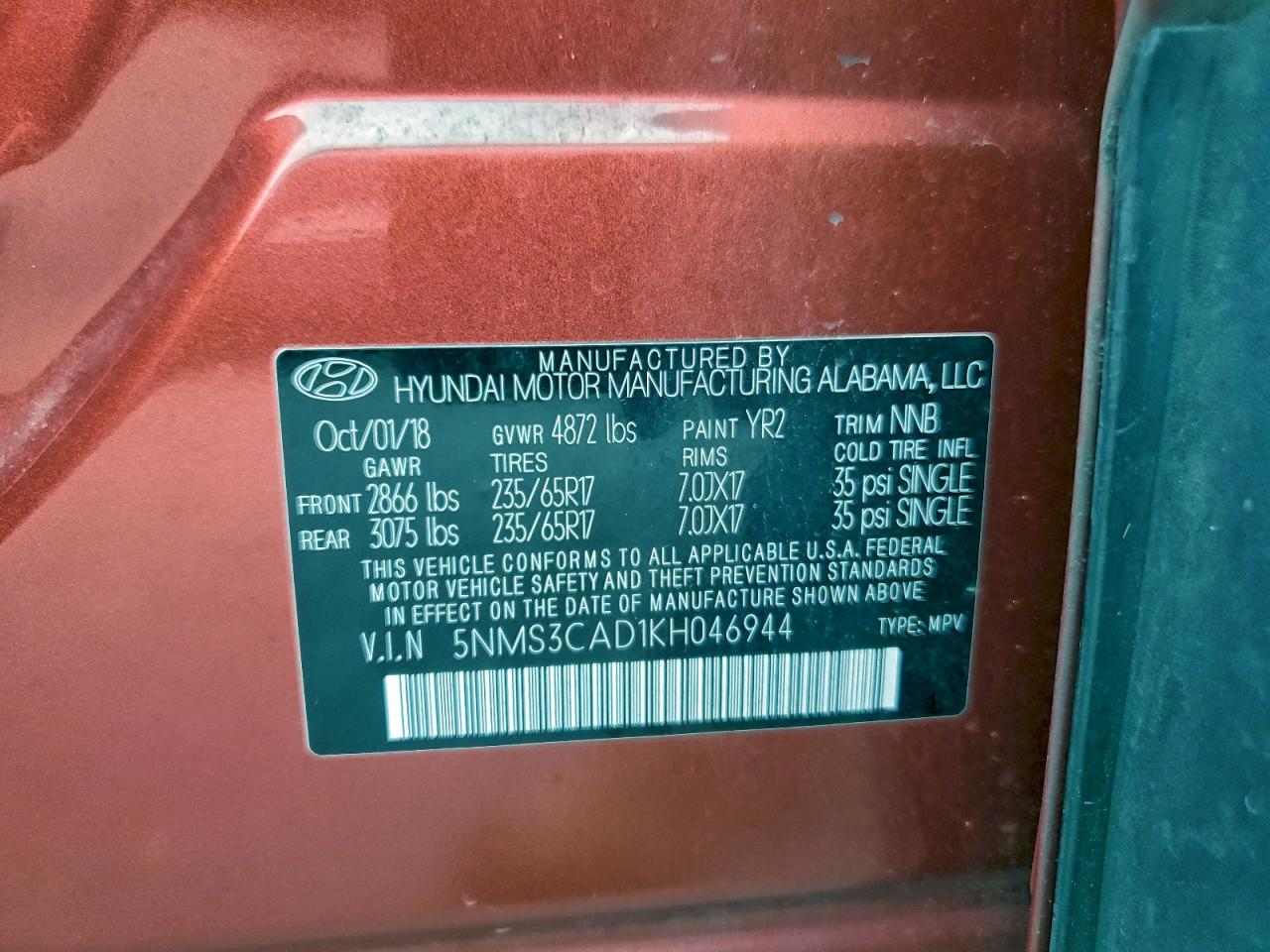 2022 Hyundai Santa Fe Se VIN: 5NMS1DAJ9NH416544 Lot: 94322715