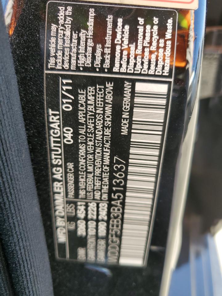 2011 Mercedes-Benz C 300 VIN: WDDGF5EB3BA513637 Lot: 92062545