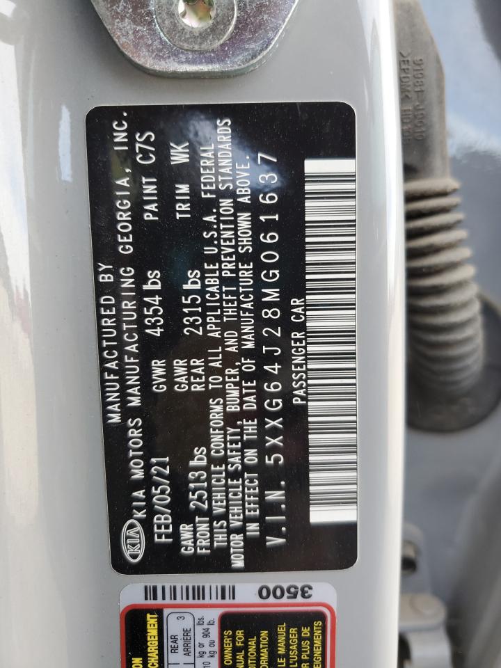 2021 Kia K5 Gt Line VIN: 5XXG64J28MG061637 Lot: 91281975