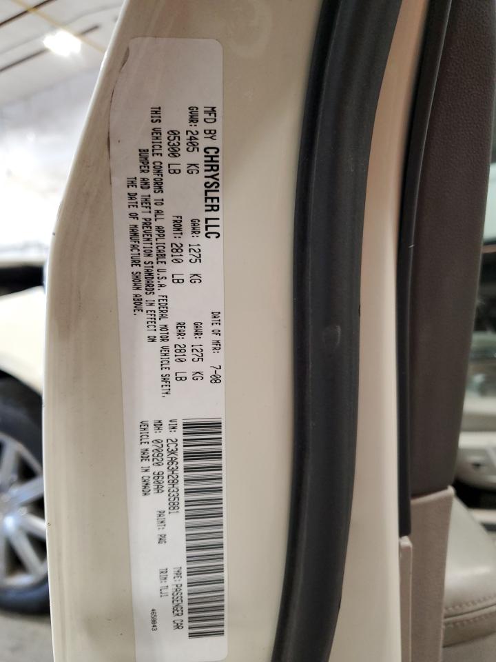 2008 Chrysler 300C VIN: 2C3KA63H28H335881 Lot: 92059005