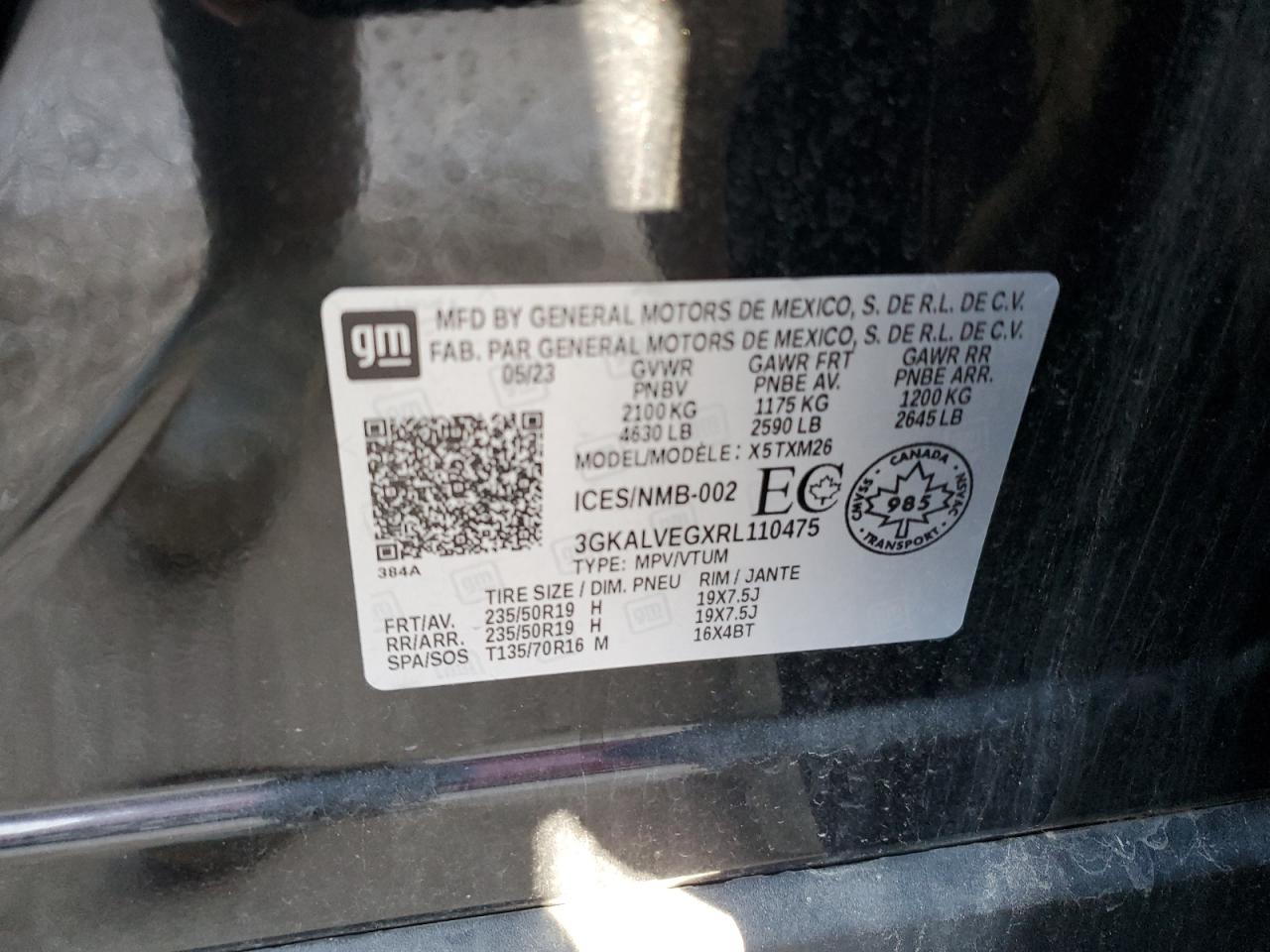 2024 GMC Terrain Slt VIN: 3GKALVEGXRL110475 Lot: 92011575