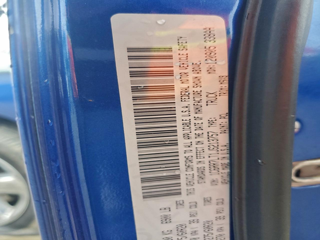 2018 Ram 1500 Slt VIN: 1C6RR7LT1JS213757 Lot: 94054185