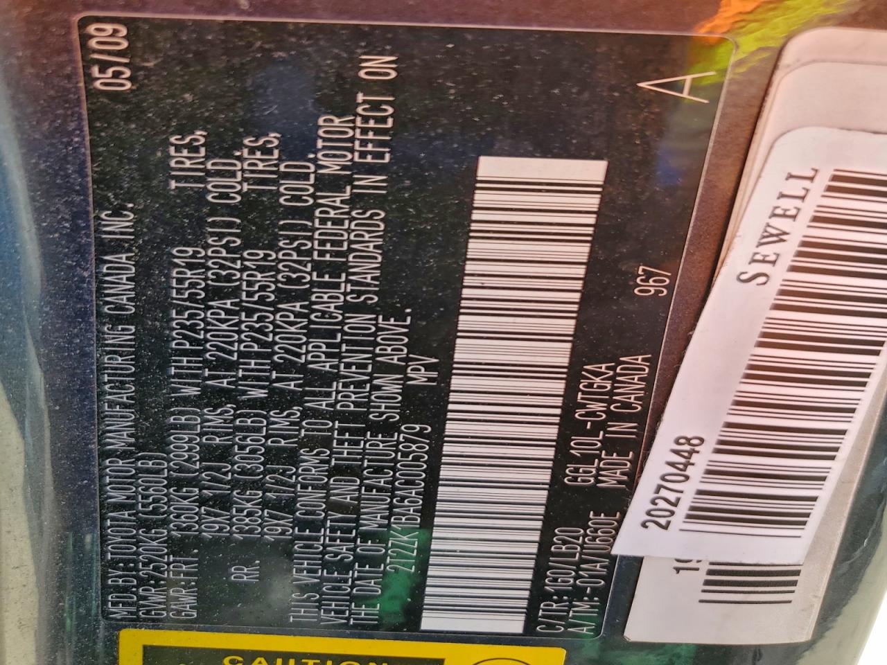 2010 Lexus Rx 350 VIN: 2T2ZK1BA6AC005879 Lot: 91433585