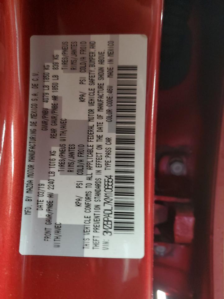 2019 Mazda 3 Preferred VIN: 3MZBPADL7KM106554 Lot: 93193855