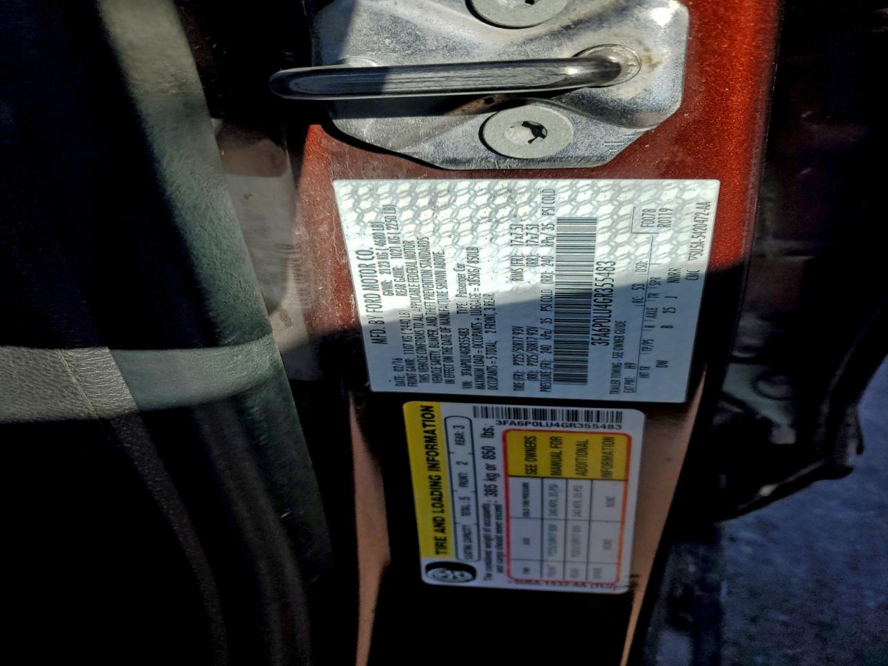 2016 Ford Fusion Se Hybrid VIN: 3FA6P0LU4GR355483 Lot: 94651245