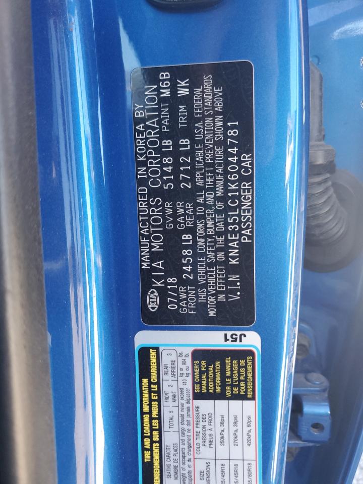 2019 Kia Stinger Gt VIN: KNAE35LC1K6044781 Lot: 91075455