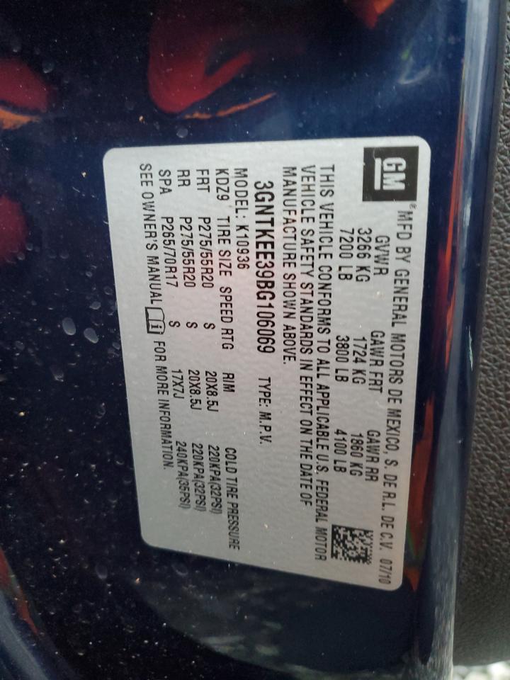 2011 Chevrolet Avalanche Ls VIN: 3GNTKEE39BG106069 Lot: 91968545