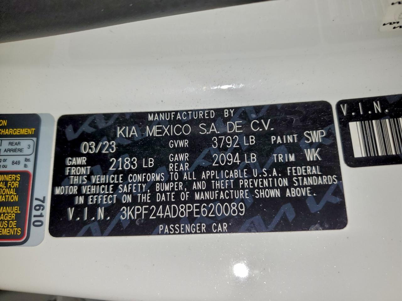 2023 Kia Forte Lx VIN: 3KPF24AD8PE620089 Lot: 94359055