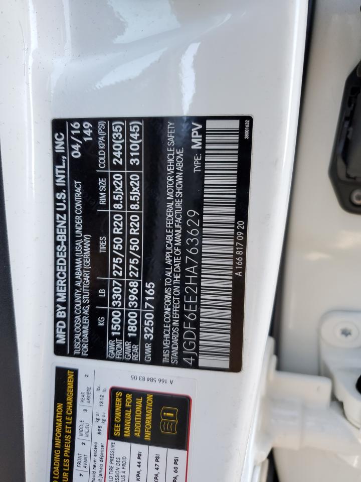 2017 Mercedes-Benz Gls 450 4Matic VIN: 4JGDF6EE2HA763629 Lot: 92059295